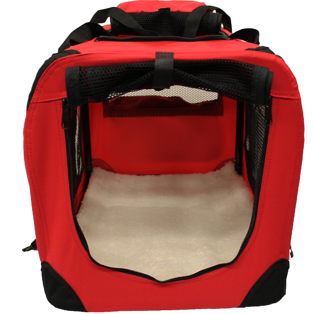 Transportín ligero Mool para mascotas con colchón de forro polar y bolsa para alimentos