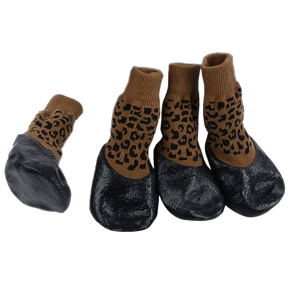 Botas negras impermeables para perros Zapatos para mascotas Botines de nieve para perros