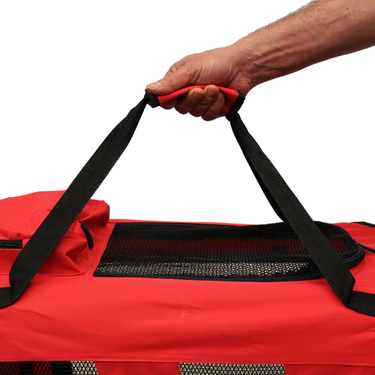Transportín ligero Mool para mascotas con colchón de forro polar y bolsa para alimentos