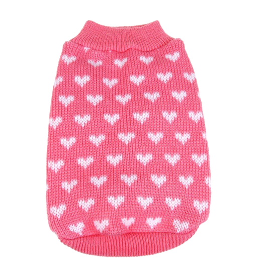Silvercell Pets Ropa para Perros Cachorros Abrigo de Suéter de Punto Corazoncito